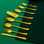 (Terra Plain Gold) 33 pcs 6 person serving  Pvd golden coating