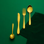 (Glide Gold) 24 pcs 6 person serving  Pvd golden coating