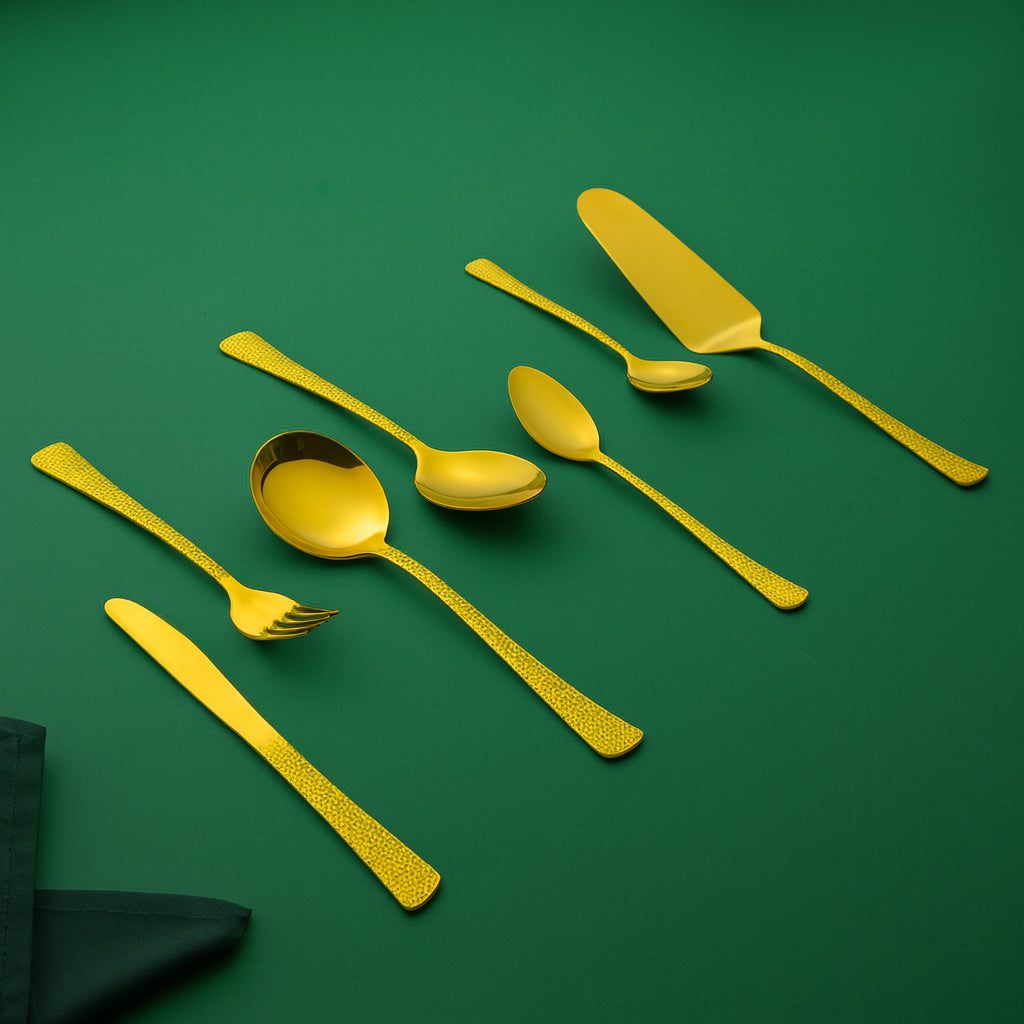 (Terra Gold) 33 pcs 6 person serving  Pvd golden coating