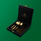 (Terra Plain Gold) 24 pcs 6 person serving  Pvd golden coating