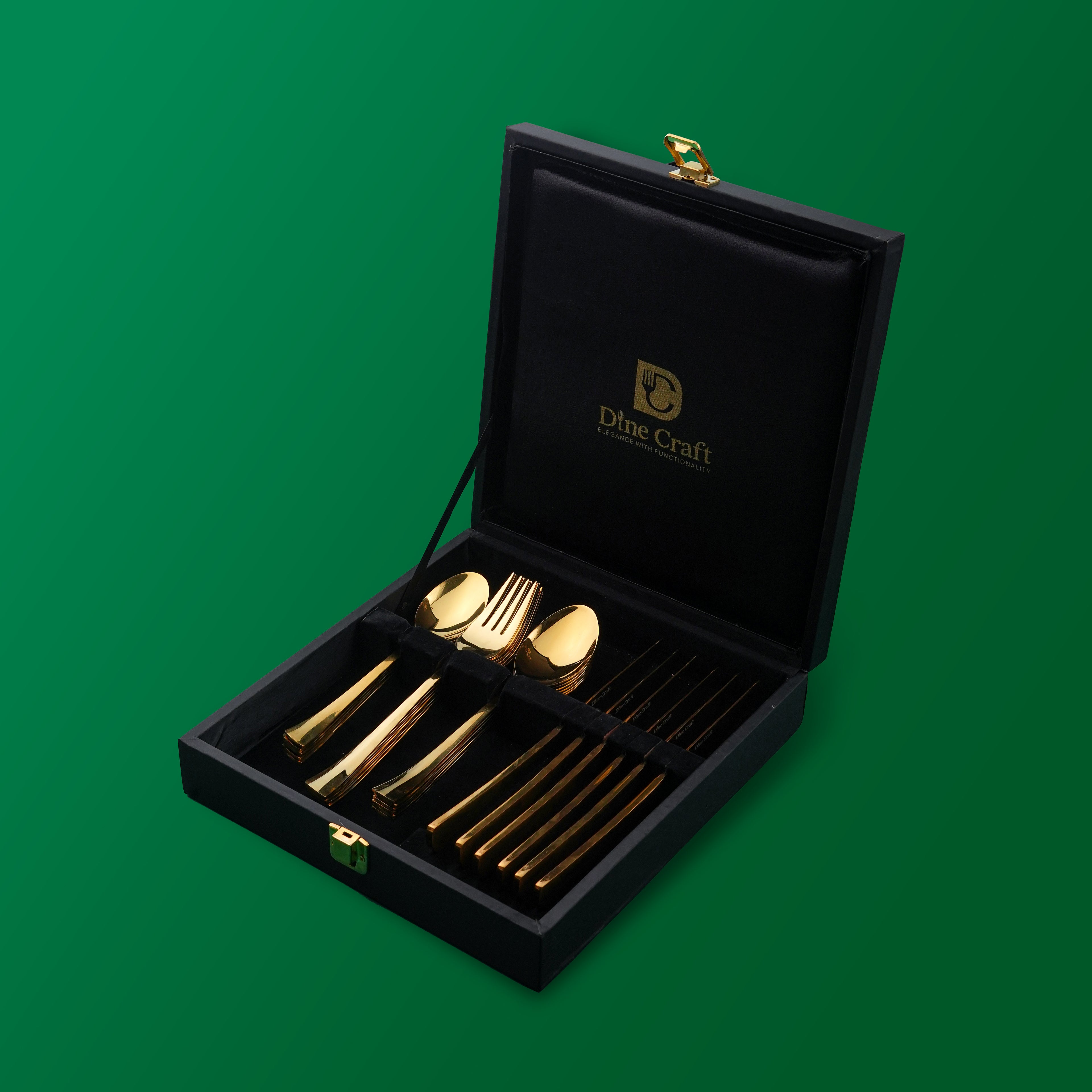 (Terra Plain Gold) 24 pcs 6 person serving  Pvd golden coating