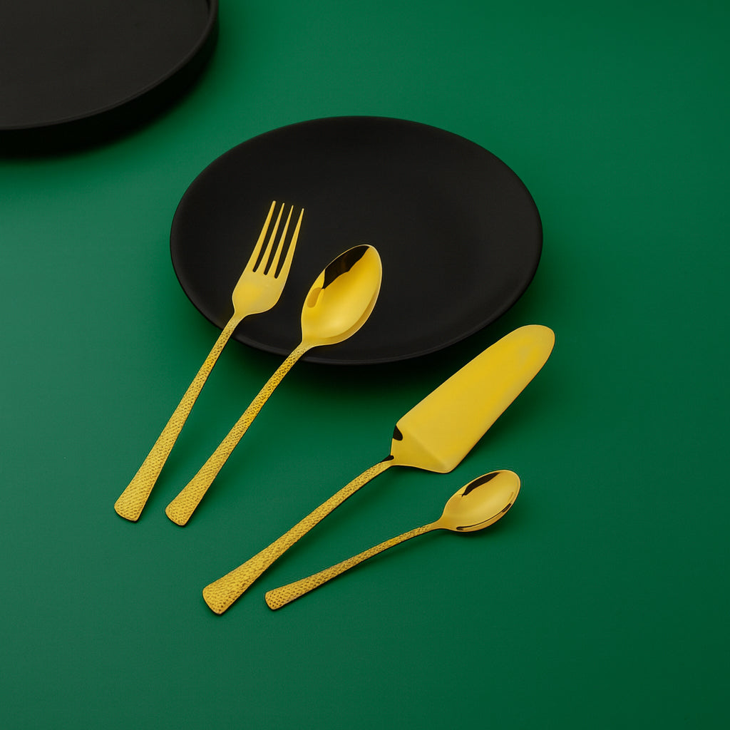 (Terra Gold) 33 pcs 6 person serving  Pvd golden coating