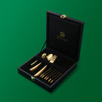 (Glide Gold) 24 pcs 6 person serving  Pvd golden coating