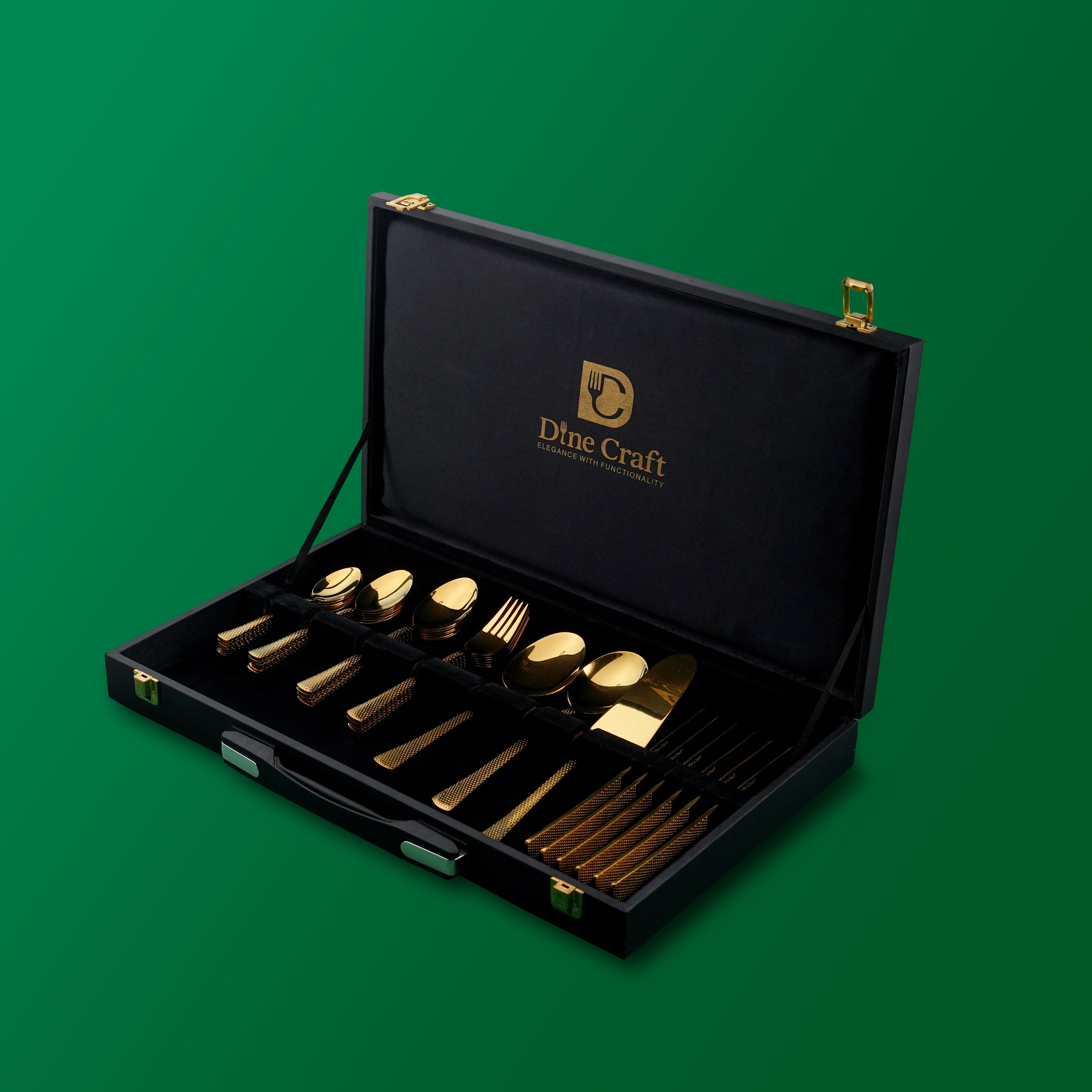 (Terra Gold) 33 pcs 6 person serving  Pvd golden coating