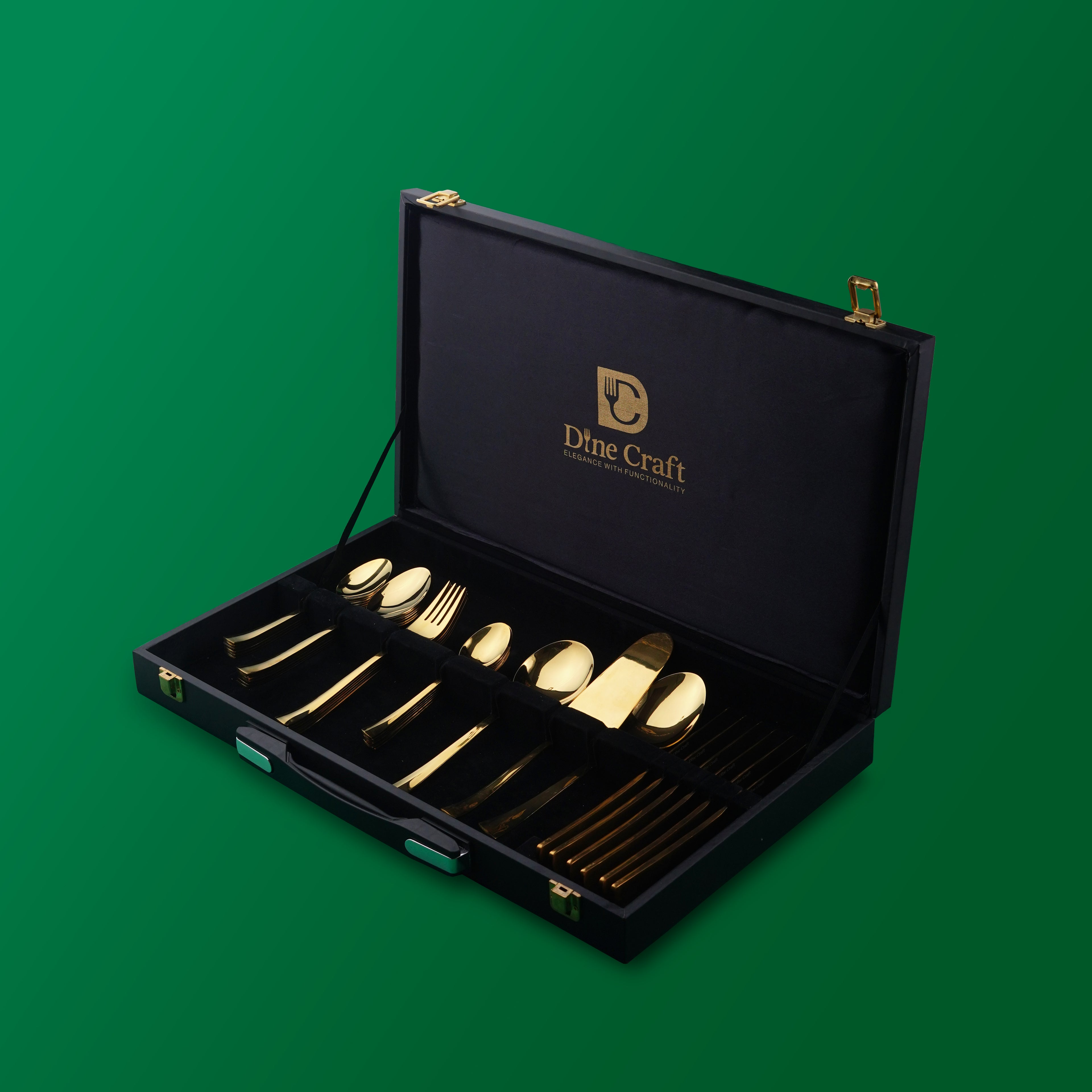 (Terra Plain Gold) 33 pcs 6 person serving  Pvd golden coating